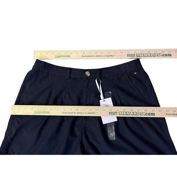 Tommy Hilfiger Belted Shorts Womens L NEW Dark Blue - Picture 10 of 13
